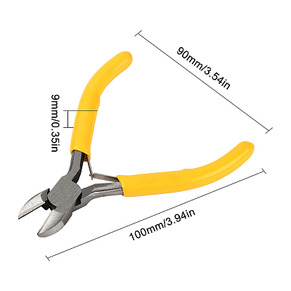 CREATCABIN 1Pc 45# Steel Jewelry Pliers, Side Cutting Pliers, with Plastic Handle