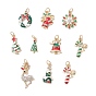 Новогодняя тема сплава эмали подвески, со стразами и прыгающим кольцом, разнообразные