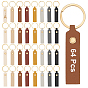 64 pcs 8 couleurs porte-clés en cuir pu, avec les principaux anneaux de fer