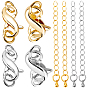 8Pcs DIY End Chain Making Kit, Including Brass Clasps & Chain Extenders with Teardrop Charms