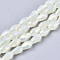 Electroplate Glass Beads Strands, AB Color Plated, Faceted Teardrop