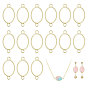 32Pcs Alloy Oval Open Back Bezel Connector Charms, for DIY UV Resin, Epoxy Resin, Pressed Flower Jewelry