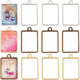 Матовый стиль стойки плакировка сплава открытой задней подвески подвески, для diy уф смолы, эпоксидная смола, Прессованные цветочные украшения, прямоугольные