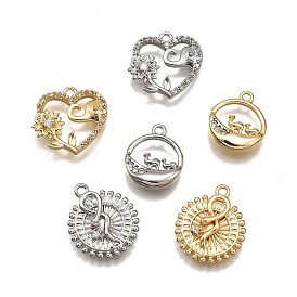 Латунные микропаве прозрачные подвески с фианитом