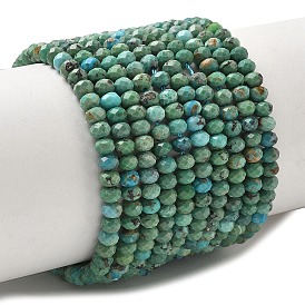 Natural HuBei Turquoise Beads Strands, Faceted, Rondelle