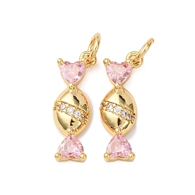 Латунные микро проложить кубического циркония подвески, конфетное очарование, без кадмия и без свинца, стойки покрытие, долговечный, с целью перехода в кольце