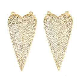 Латунные микро проложить кубического циркония подвески, сердце прелести, долговечный, стойки покрытие, без свинца и без кадмия