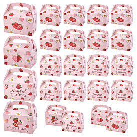 12шт. картонные коробки для конфет с принтом клубники, прямоугольные