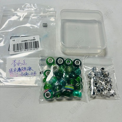 Diy estilo tibetano aleación y resina cuentas europeas haciendo kits de búsqueda