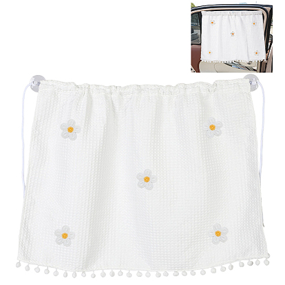 1 Parasoles universales de poliéster para ventanas laterales traseras de coche, cortina de ventana de malla transpirable para coche, rectángulo con el modelo de flor