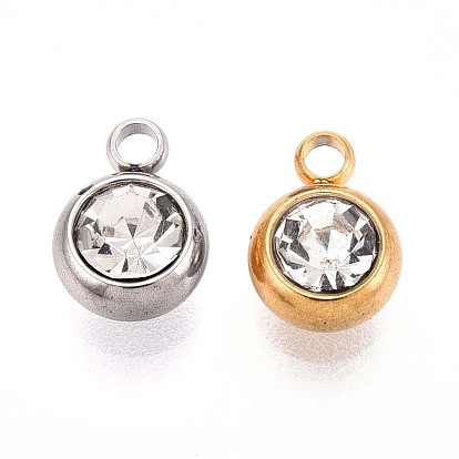 201 прелести нержавеющей стали, со стразами, плоско-круглые