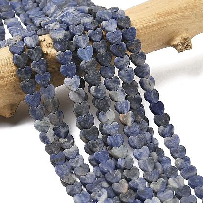 Природный содалит бисер нитей, матовые, сердце