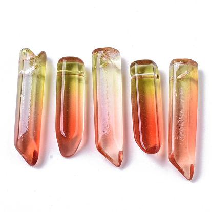 Two Tone Glass Beads, Top Drilled Beads, Bullet