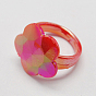 Valentine Day Gifts for Kids Acrylic Rings for Kids, AB Color, Mixed Color, 14mm