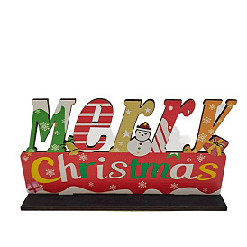 Word Merry Christmas Wooden Display Decorations, for Christmas Party Gift Home Decoration
