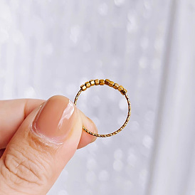 304 кольца для пальцев из нержавеющей стали для женщин, кольцо с кубическими бусинами