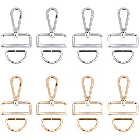 Zinc Alloy Swivel Clasps, Swivel Snap Hooks and Iron D Rings, Buckle Clasps, with Storage Container