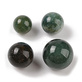 Natural Indian Agate No Hole Sphere Beads, Round