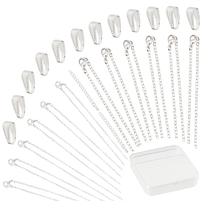 DIY Necklace Making Finding Kit, Including Brass Cable Chains Necklace Making & Chain Extender & Snap on Bails