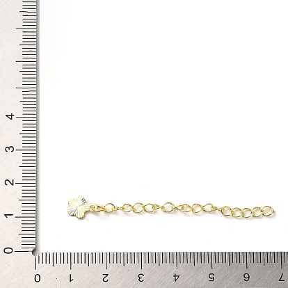 Rack Plating Brass Curb Chain Extender, End Chains with Flower Drop