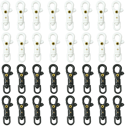 32 шт. 2 цвета помпоны пластиковые поворотные застежки, с карабин-лобстерами 