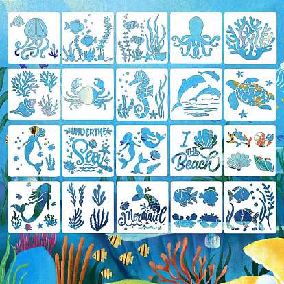 Тема океана домашнее животное пластик выдалбливают рисунок живопись трафареты шаблоны, площадь с морскими животными