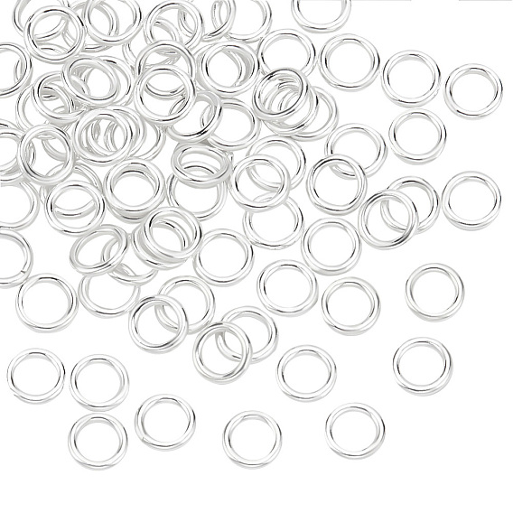 80шт. 925 Замкнутые соединительные кольца из стерлингового серебра, спаянные между собой, круглые