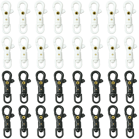 32 шт. 2 цвета помпоны пластиковые поворотные застежки, с карабин-лобстерами 