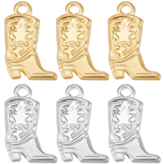 10 шт. 2 цвета 304 подвески из нержавеющей стали, ионное покрытие (ip), ботинок