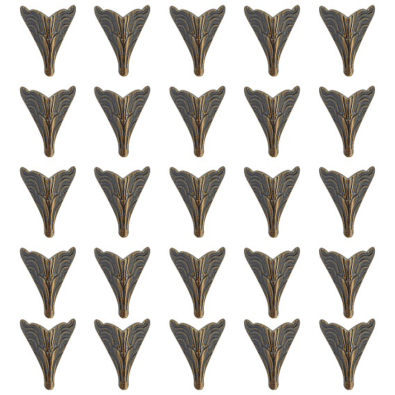 Старинный защитный уголок из сплава, деревянный футляр шкатулка для драгоценностей протектор угла ноги