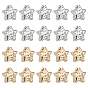 20pcs 2 couleurs perles en laiton micro pavées de zircone cubique, étoiles