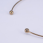 304 Stainless Steel Choker Necklaces, Rigid Necklaces, with Immovable Round Beads, 140x5-3/4 inch (14.5cm)