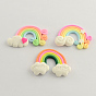 Handmade Polymer Clay Cabochons, Rainbow, 33~38x45~50x8mm