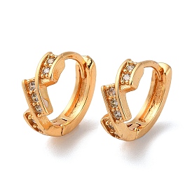 Brass Hoop Earrings with Glass, Rectangle