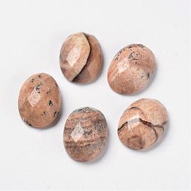 Imagen natural cabujones jaspe, espalda plana, oval