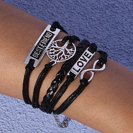 European and American Fashion Leather Bracelet - Geometric, Personalized, Trendy.