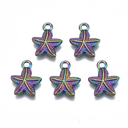 304 Stainless Steel Charms, Cadmium Free & Nickel Free & Lead Free, Starfish