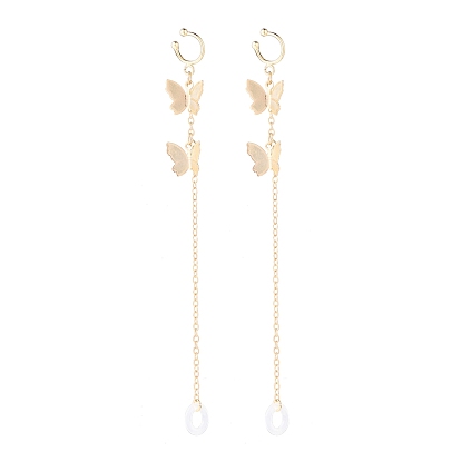 Creative Butterfly Earring Strap, Brass Cuff Earring with Long Tassel, Bluetooth Headset Anti-lost Earrings