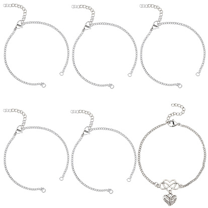 18шт 304 изготовление браслетов из нержавеющей стали, с кольцами для прыжков и застежками в виде когтей лобстера