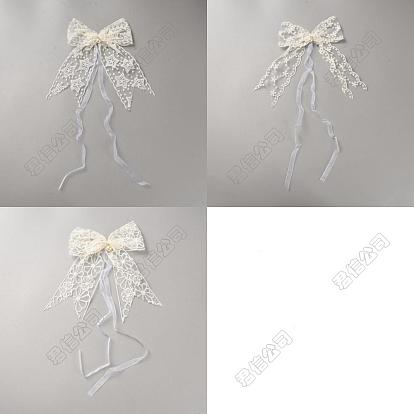 6Pcs 3 Styles Polyester Lace Curtain Tiebacks, Bowknot
