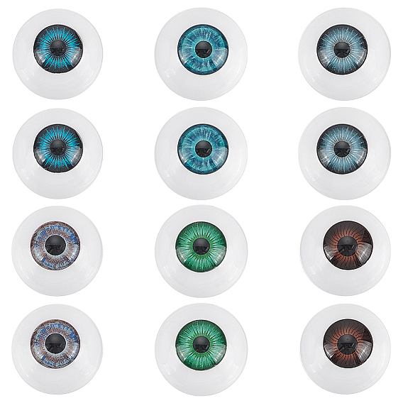 12 шт. 6 цветные пластиковые безопасные глаза, для поделок куклы игрушки кукольные плюшевые животные изготовление