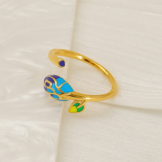 304 манжетные кольца из нержавеющей стали с эпоксидной смолой, лист, для женщин