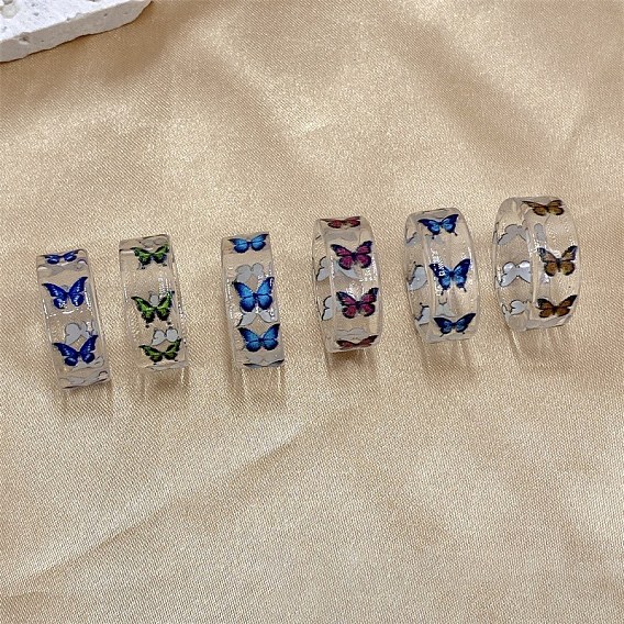 Acrylic Butterfly Finger Ring for Women