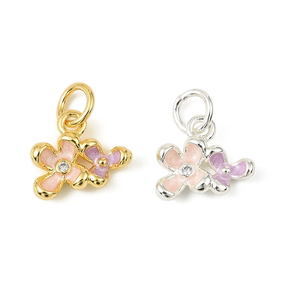 Латунь эмаль прелести, с целью перехода в кольце, без кадмия, без никеля и без свинца, цветочный шарм