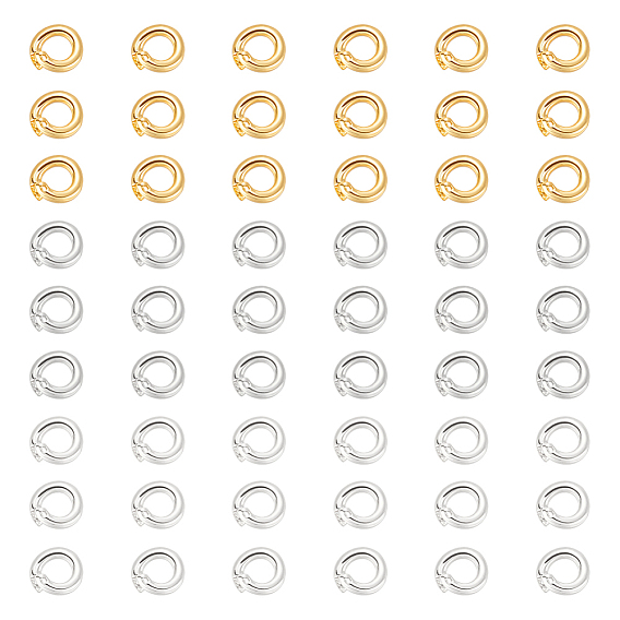 60Pcs 3 Colors Brass Twister Clasps, Ring
