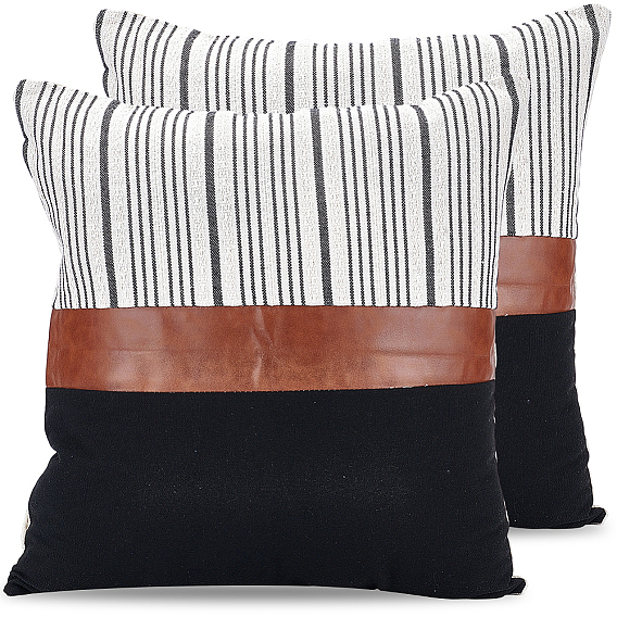 Квадратная наволочка из искусственной кожи, квадратная наволочка, для украшения дивана-кровати