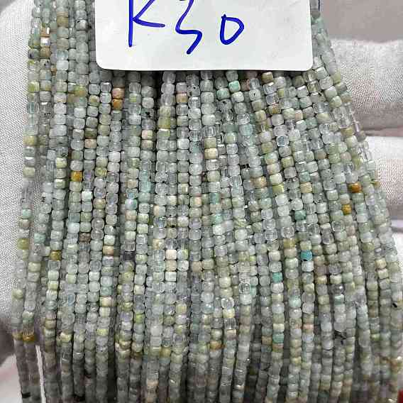 Натуральный цветок амазонитовые бусины пряди, кубические