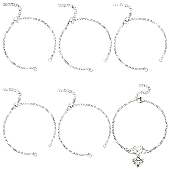 18шт 304 изготовление браслетов из нержавеющей стали, с кольцами для прыжков и застежками в виде когтей лобстера