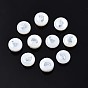 Natural Freshwater Shell Beads, with Brass Metal Embellishments, Flat Round with Footprint