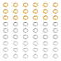 60Pcs 3 Colors Brass Twister Clasps, Ring